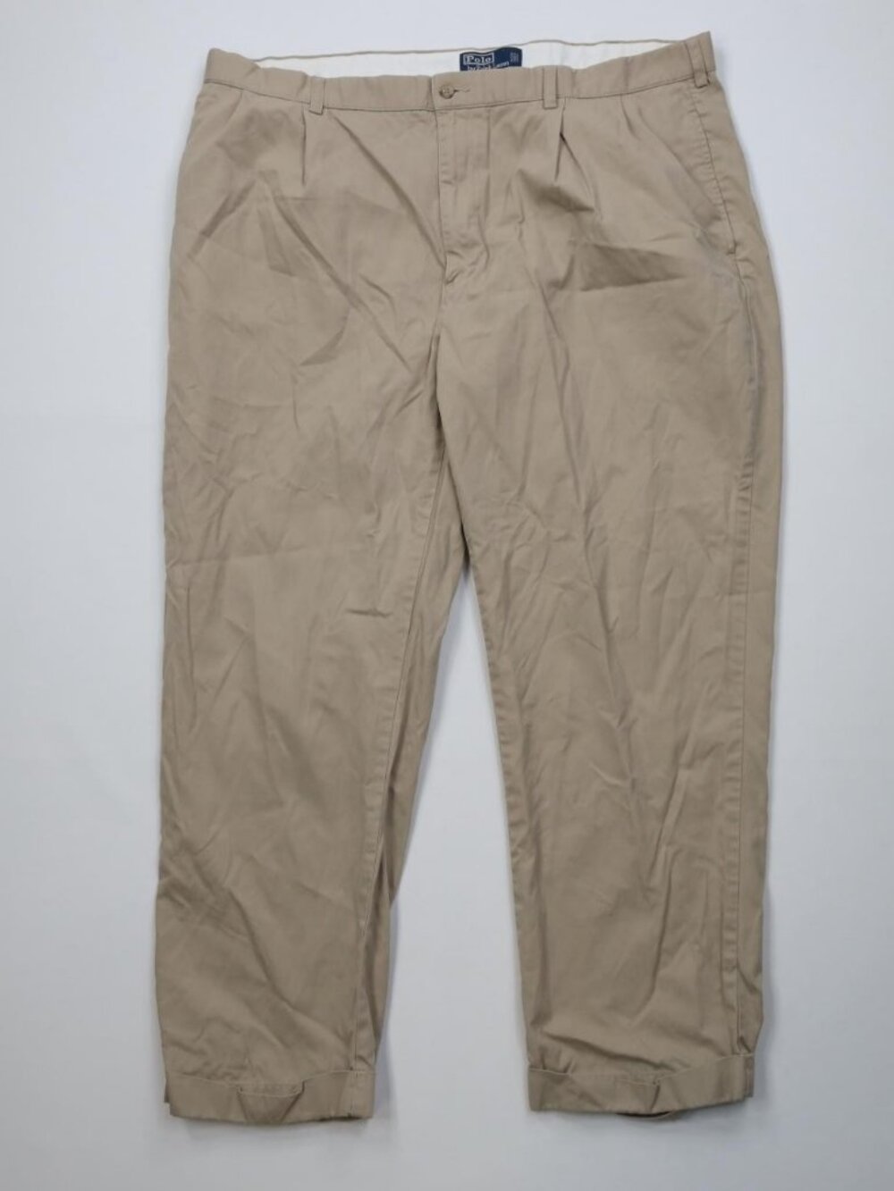 Vintage 90s Ralph Lauren Hammond Mens 42x30 Pleated Wide Leg Chino Pants Cotton